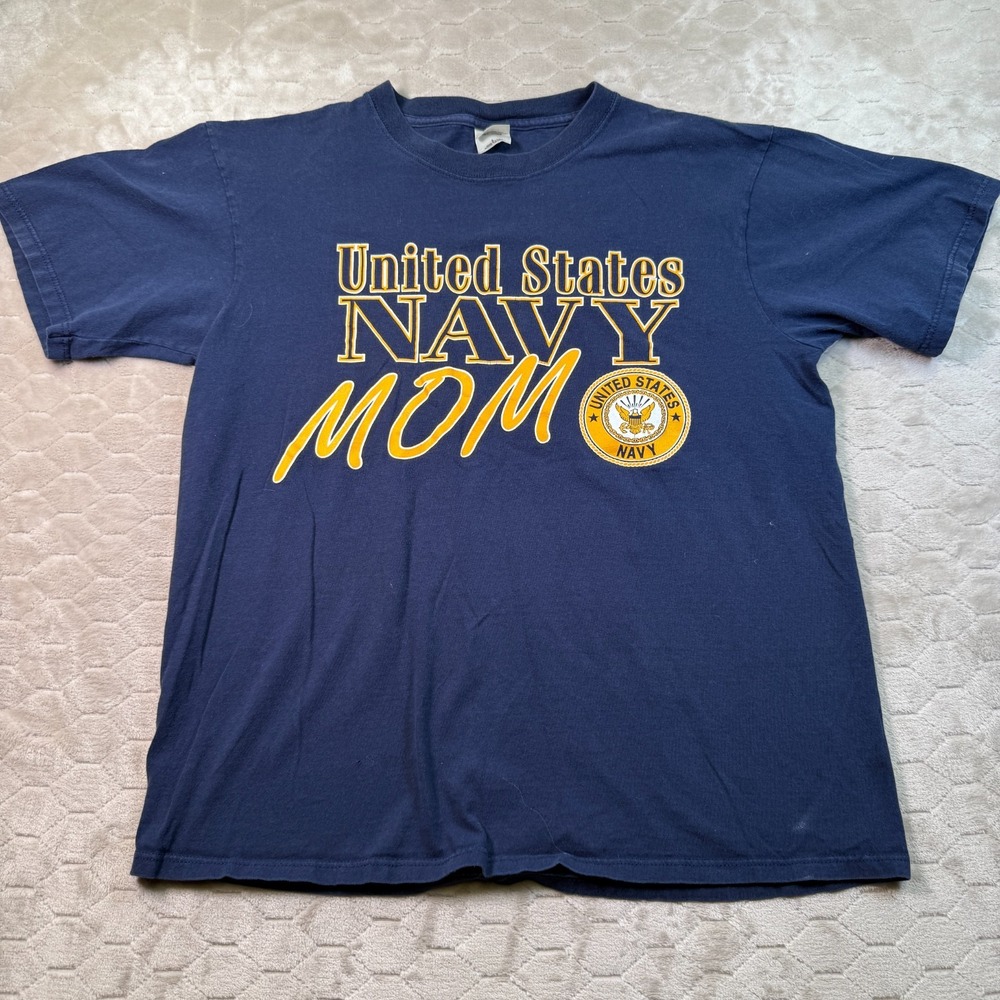 United States Navy Mom 100% Preshrunk Cotton Women's L T-Shirt By Soffe